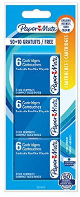 Paper Mate 2027694 Lot de 60 cartouches pour stylo plume
