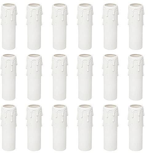 Jubaopen 18PCS Tubos de Vela Plástico Vela Casquillo Vela Portalámparas Vela Casquillo Lámpara para Decoración Lámpara de Pared, Candelabro, Portalámparas, Navideña (10 cmx2,5 cm, Blanco)
