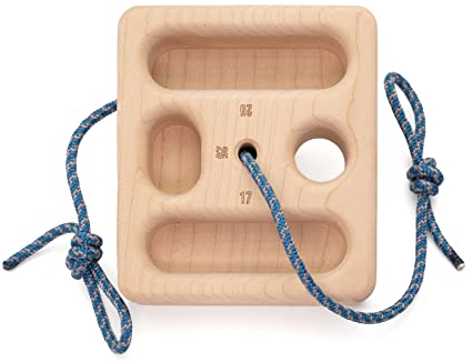 WhiteOak Pocket Portable Hangboard aus Holz 12x10x3 cm Tragbare Klettertraining Board I Fingerboard Klettern Trainingsboard Boulder Zubehör