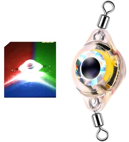 Wdbild Leurres de pêche à LED sous l'eau clignotante clignotante flétan cuillères éclairées en eau salée Leurre de chute Lumière LED avec double émerillons Design
