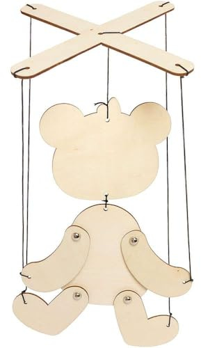 Baker Ross Tanzender Bär Holzpuppen Bastelset - 3er Pack, Holz Puppen für Kinder zum Bemalen, Basteln und Dekorieren (FC374)