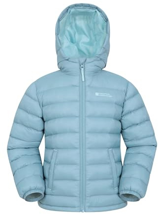 Mountain Warehouse Seasons Padded Kids Puffer Jacket - Water Resistant, Lightweight & Insulated Coat, Boys & Girls - Spring Summer, School, Travel Teal Kids Size 9-10 Years