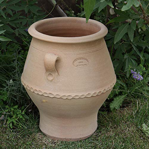 Palatina Werkstatt Terracotta Amphore Thymus2 40cm - 100% Handgefertigtes Unikat - Exklusive winterfeste Amphore für den Garten- & Innenbereich