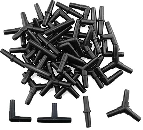 RLECS 1 Set Aquarium Aquarium Sauerstoff Luftventil Verbinder Kunststoff Luftventil Verbinder Splitter für Aquarium schwarz