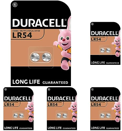 Duracell Spezialzellen LR54 Alkali-Knopfzelle 1,5 V (189/191 / V10GA / LR1130), entwickelt für die Verwendung in Spielsachen, Taschenrechnern und Messgeräten, 10er Pack