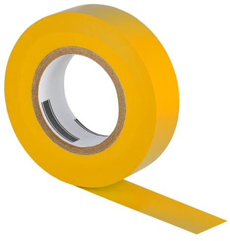 ISOLATECH 5 Rollos Cinta Aislante PVC Amarillo 19mm x 20m x 0,15mm