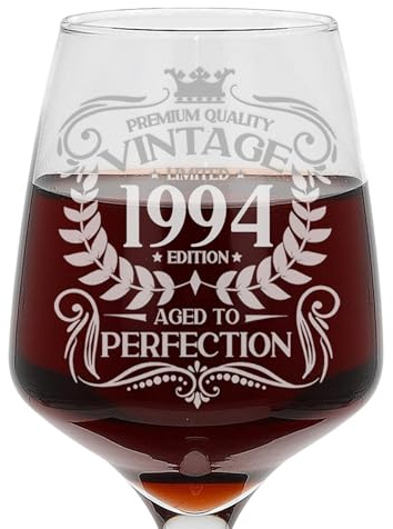 Always Looking Good 32nd Birthday Gift Vintage 1994 Aged to Perfection Engraved Large Wine Glass Present for 32 Year Old Etched 400ml Wine Glass