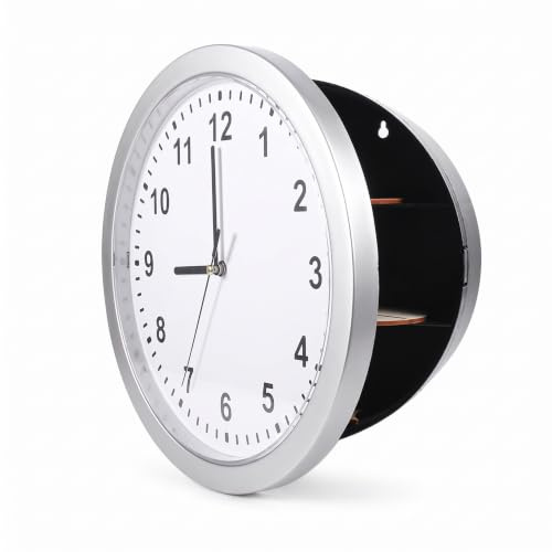 Echter Wanduhr-Tresor, Quarzuhr mit Geheimfach für Schmuck, Geld und Bargeld, 25 X 7 Cm, Versteckte Geheime Aufbewahrungsbox für Wanduhren