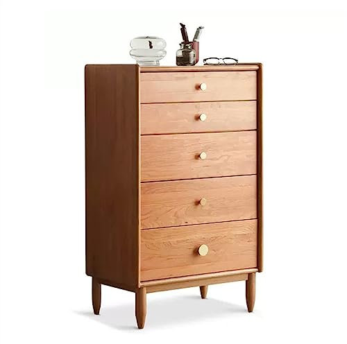 WAOCEO Kommode Schrank Hohe Kommode, Kommode aus Massivholz, modernes Schlafzimmer, multifunktionaler Aufbewahrungsschrank, Schrank mit Griffen aus massivem Messing Beistellschrank
