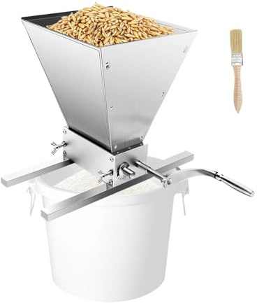 OUBUBY Molinillo de cereales ajustable, molinillo de cereales manual, molinillo de café, molinillo de pienso, molino de malta, molino de acero inoxidable, molinillo portátil para el hogar