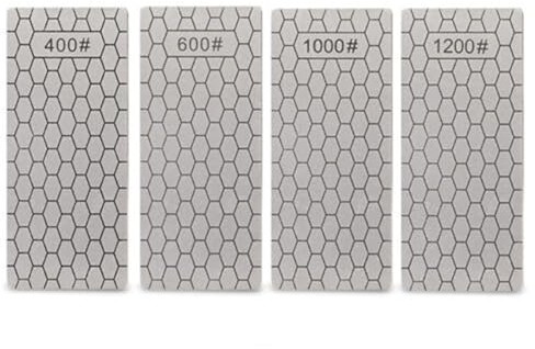 Lot de 4 pierres à aiguiser diamant 400 600 1000 1200 grain pour outils d'extérieur