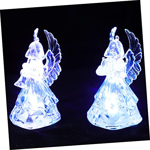 Yardenfun Nachtlichter Led Engelsfiguren Aus Kristallglas 2 Stück USB Betriebene Tischleuchten Für Weihnachtsdeko Und Innen Sowie Außenbeleuchtung