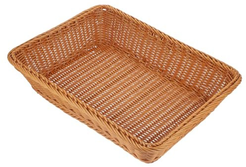 GARVALON Cesta Organizzatrice Rattan Simulato Per Frutta e Pane Scatola Decorativa Multifunzionale Design Elegante Per Cucina e Picnic