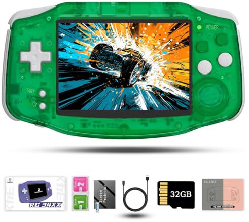 RG 34XX Retro Handheld Game Console, 3.4 Inch IPS Screen Linux System Arcade Gaming Consoles Adult Childrens Game Gifts (NO Game)