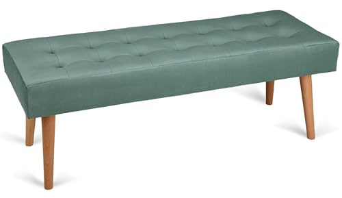 MG Design Polsterbank 45 × 120 cm in Mintgrün – stabiles Holzgestell, weich gepolstert, samtig-weiche Oberfläche mit dezentem Schimmer, pflegeleicht – für Wohnzimmer, Schlafzimmer & Flur