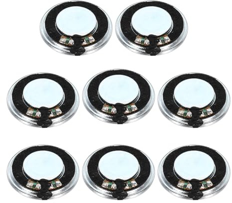 QUARKZMAN 1W 8 Ohm Kleine Lautsprecher Metallgehäuse 8 Stück | Runder Interner Mikromagnet Lautsprecher für Mini-Lautsprecher DVD EVD Multimedia Mobile Tragbare Werbemaschine