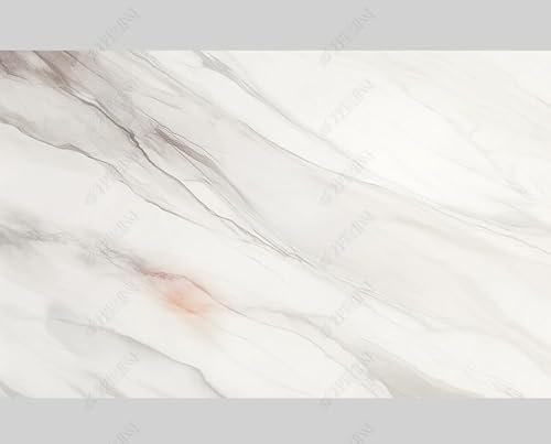 MZOwallpaper Papier Peint Intissé Marbrage Blanc Poster Tableaux Muraux Tapisserie Photo Trompe L'Oeil Salon Chambre Art Mural 400Cm(L) X280Cm(H)