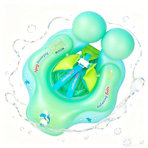 Flotador de natación para bebés de 3 a 12 meses, flotador de piscina azul para bebé con asiento de seguridad para bebé, inflable para bebés, flotador de piscina recién nacido para bebés y niños
