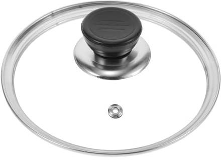 ASAKKURA Tempered Glass Pot Lid Insulated Handle, 6-inch Universal Pan Cover for Steaming and Frying, Stainless Steel Rim Splash Guard Compatible Pots and Skillets