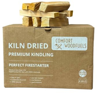 Comfort Wood Fuels Kiln Dried Kindling Wood, 2 kg Box Kindling Sticks for Log Burners, Fire Pit, Pizza Ovens & Open Fires