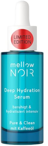 mellow NOIR Deep Hydration Serum 30ml Feuchtigkeitsserum mit Aloe Vera | beruhigt und spendet intensive Feuchtigkeit, für trockene und strapazierte Haut, Vegan, Naturkosmetik