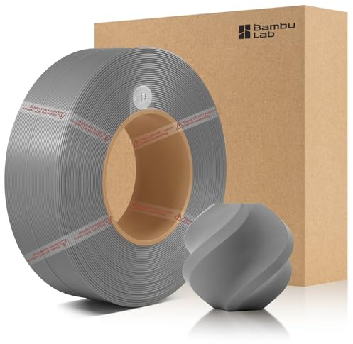 CCTREE Bamboo Original X1 PLA Basic Refill Filament 1,75 mm High Toughness&High Speed, Easy Printing with RFID pour Bambu Lab A1/X1/P1 AMS 1 kg +/- 0,03 mm (Gris 10103)