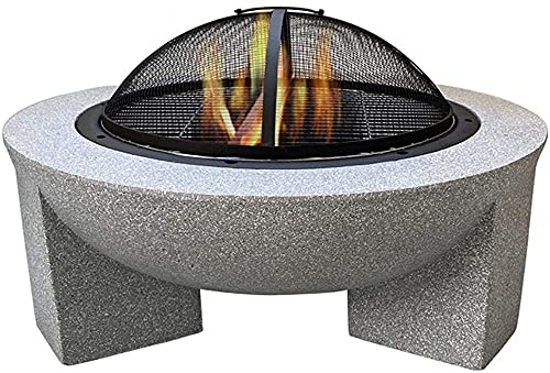 ZJFHEYUO Large Cast Iron Garden Fire Pit Basket Gray Cast Iron Brazier Heater Multifunctional Camping Bowl BBQ for Backyard,Camping,Picnic,Bonfire,Garden