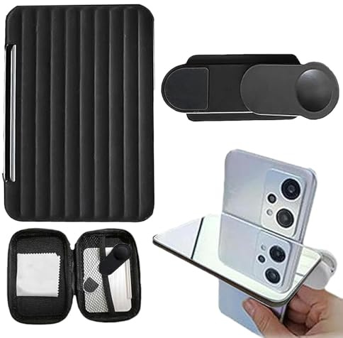 Upgrade Mobile Phone Reflection Camera Mirror Clip Kit, Phone Camera Mirror Clip, Angle Adjustable Reflective Smartphone Glass, Portable Video Adjuster, Rear View Accessory Mobile Self Recording Aid