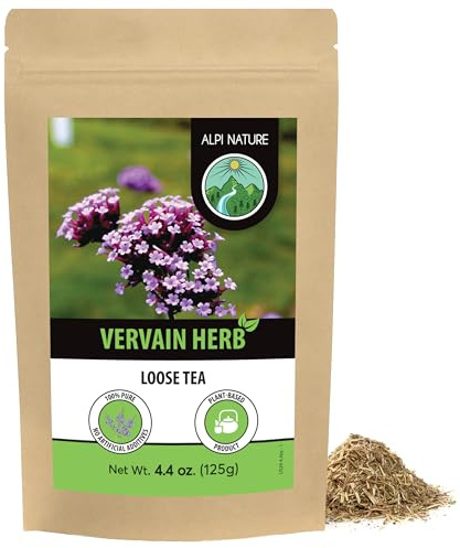 Alpi Nature Verbena Infusión 125g, Verbena Seca y Cortada, Té de Hojas Sueltas