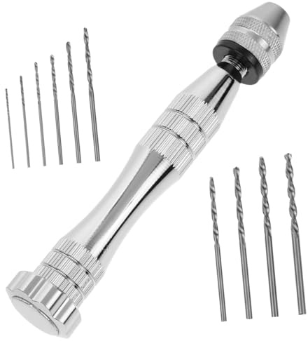 Operitacx Trapano Manuale in di Alluminio con Punte per Foratura Artigianale Leggero e Resistente Attrezzo da Te per Modellismo e Lavorazioni di Precisione