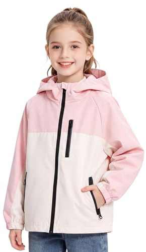 Baogaier Filles Manteau Imperméables Outdoor Veste de Pluie, 11-12 ans Rose