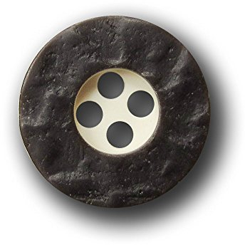 Knopfparadies - 15er Set kleine zünftige Vierloch Kunststoff Knöpfe in in Horn Optik/Dunkelbraun, Natur/Trachtenknöpfe/Ø ca. 13mm