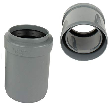 HT - Riduttore dritto DN 40/50, manicotto di passaggio grigio