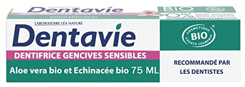 DENTAVIE Dentifrice gencives sensibles aloe vera & échinacée bio 75ml - Pâte - Naturelle - Adulte - Sensibles - TOOTH_CLEANING_AGENT - Dentifrices