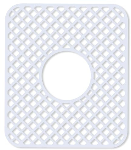 BEHOK 2 Pack Silicone Sink Protector for Kitchen Sink, Trellis Pattern 13 x 11 inches Sink Grid Mat Silicone Protectors, Center Drain, White