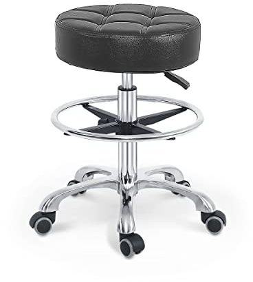 Grace&Grace Adjustable Rolling Stool Chair with Wheels for Massage Beauty Salon Shop Home Kitchen,Heavy Duty Rolling Swivel Stool