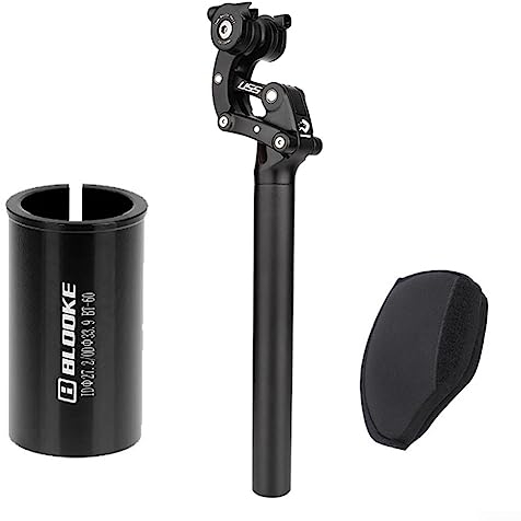 SPORTARC Fahrrad-Gefederte Sattelstütze, Fahrrad-Sattelsäule, Stoßdämpfer, Säulenpfosten 27,2 für Straßen-, Schotter-, Hybrid- und E-Bikes, 27,2 mm mit 33,9-Adapter