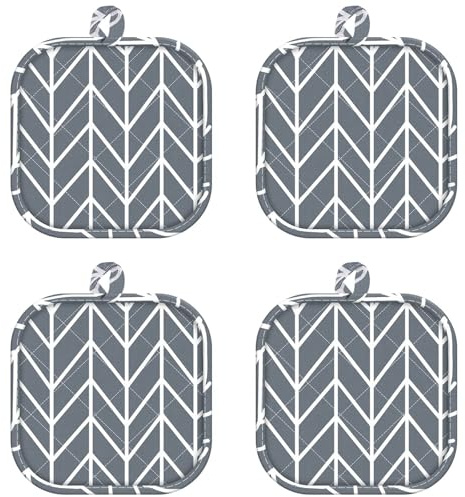 4Pcs Wear Resistant Kitchen Hot Pot Holder Thick Oven Microwave Pot Holders Heat Resistant Oven Pads Multifunction Square Pot Holder for Kitchen Cooking