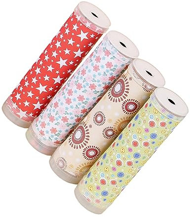 KOMBIUDA Kinder Kaleidoskop Selbstgemacht 4 Stück Bastelset Mit Bunten Materialien Optisches Lernspielzeug Für Kindergarten Hand Auge Koordination Zufallsfarben