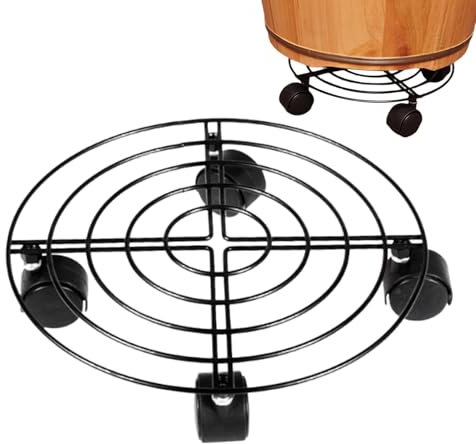 Rollador de plantas, soporte de plantas con rueda | Soporte de bote multifuncional de drenaje | Carro de flores de servicio pesado carro de flores, motor deslizante para jardín, patio, interior, patio