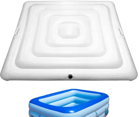 Uppblåsbart fyrkantigt spaskydd, 135 x 135 cm PVC-skydd för bubbelbad, vattentät spa-filt för utomhusjacuzzi och badtunna