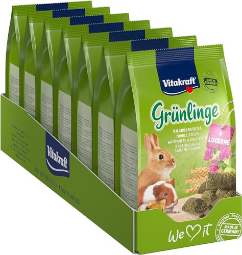 Vitakraft Knabbersticks Grünlinge, für Nager, mit Getreide und Luzerne, ohne Zuckerzusatz (7X 50g)