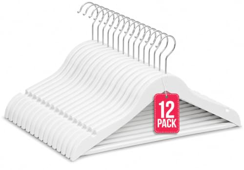 Perchas de Madera Infantil Blancas 30 cm Pack 12 TODO HOGAR