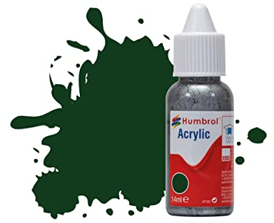 Humbrol Model DB0003 No 3 Brunswick Green - Gloss (14ml), Acrylic for Models, Plastic, Metal, Wood, Glass, Ceramics and More, Acrylic Touch Up- Hobby Bottle for Craft Kits, Packaging May Vary