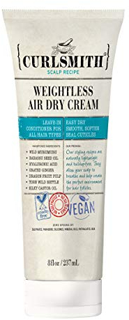 Curlsmith - Weightless Air Dry Cream - Vegan Leave-In Conditioner for Any Hair Type, Smooths Hair (237ml)