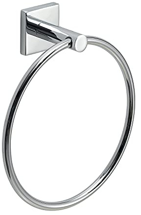 Gedy Manila - Toallero de Acero Inoxidable 304, Cromado y Cristal Satinado, 15 años de garantía, diseño de I+D, Medidas 19,7 x 18,2 x 6,9 cm
