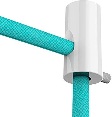 OASHISU 5x Wand- und Deckenpins für Textilkabel, Weiß ABS-Kunststoff | Affenschaukel Aufputz-Kabelhalter “Schraube-Stil für Lampe, Deckenbefestigung mit Schrauben und Dübeln DIY