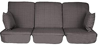 PATIO Hollywoodschaukel Auflagenset Rimini/Venezia 180 cm/ 3 x 60 cm mit Reißverschluss Polster für 3-Sitzer 4- Sitzer Hollywoodschaukel Schaukelauflage Sitzkissen Rückenkissen Seitenkissen grau