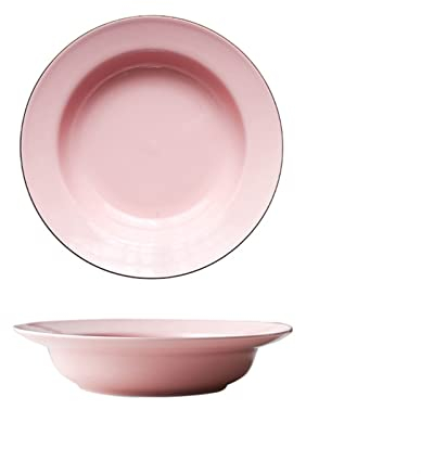 Assiettes Plates Home Céramique Fruit Dinner Plaque Creative Chapeau Creative Chapeau Petit Déjeuner Restaurant Disque Deep Pipe Porcelaine Soupe Plaques de dîner Lave-vaisselle Micro-ondes Coffre-for