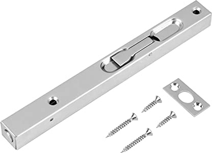 Türriegel-Schiebeschloss, silberner Edelstahl, verdeckte, bündige Verriegelung, Haustor, Türsicherheitsschutzbeschläge(200mm)